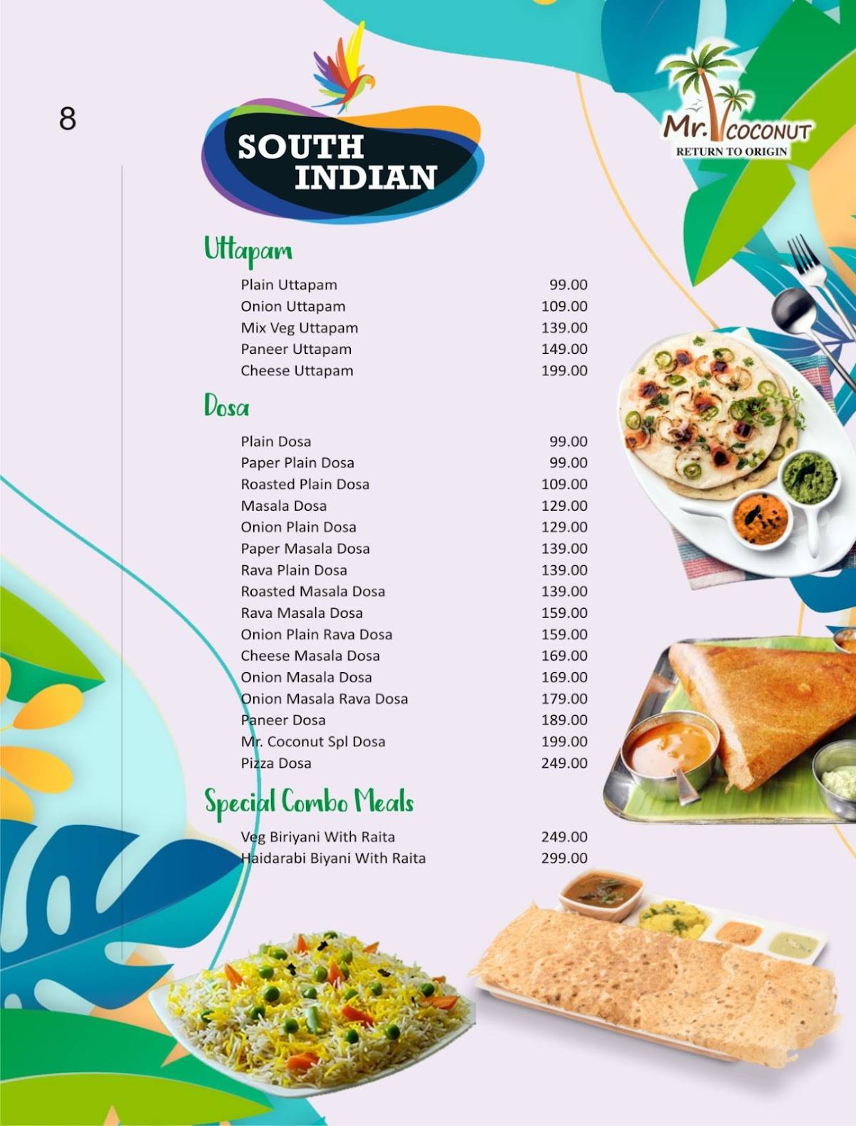 Mr.Coconut Cafe Barbeque And Resturant menu