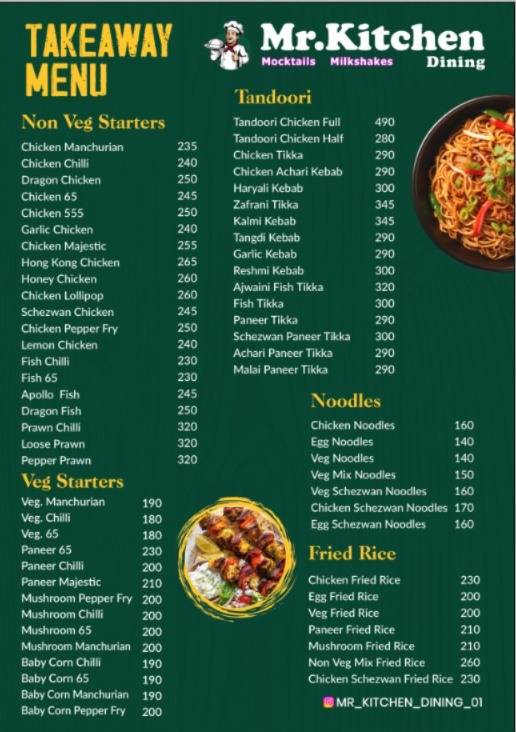 Mr.Kitchen Dining menu