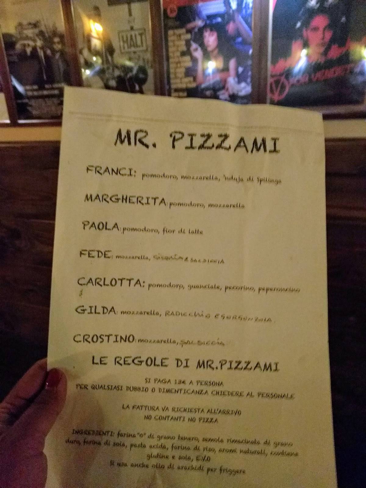 Menu da Mr. Pizzami pizzeria, Roma, Via di Tor S. Giovanni