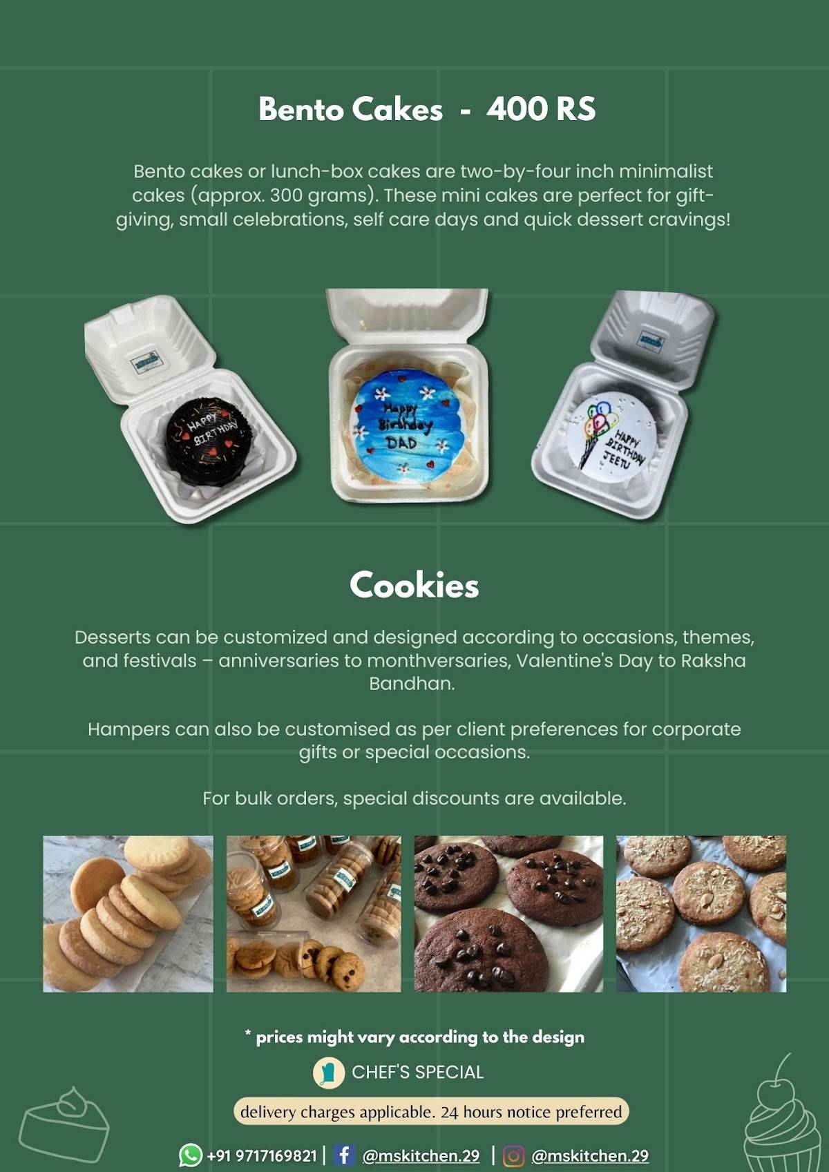 M's Kitchen - Home Baker menu