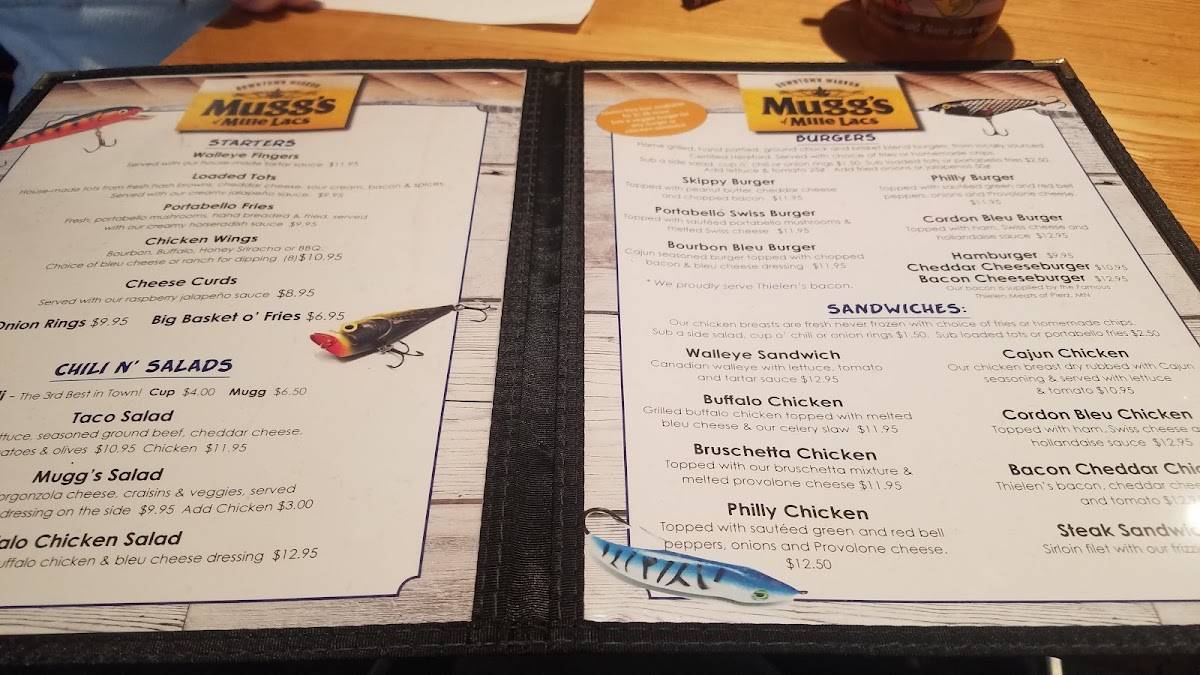 Menu at Mugg's of Mille Lacs pub & bar, Wahkon