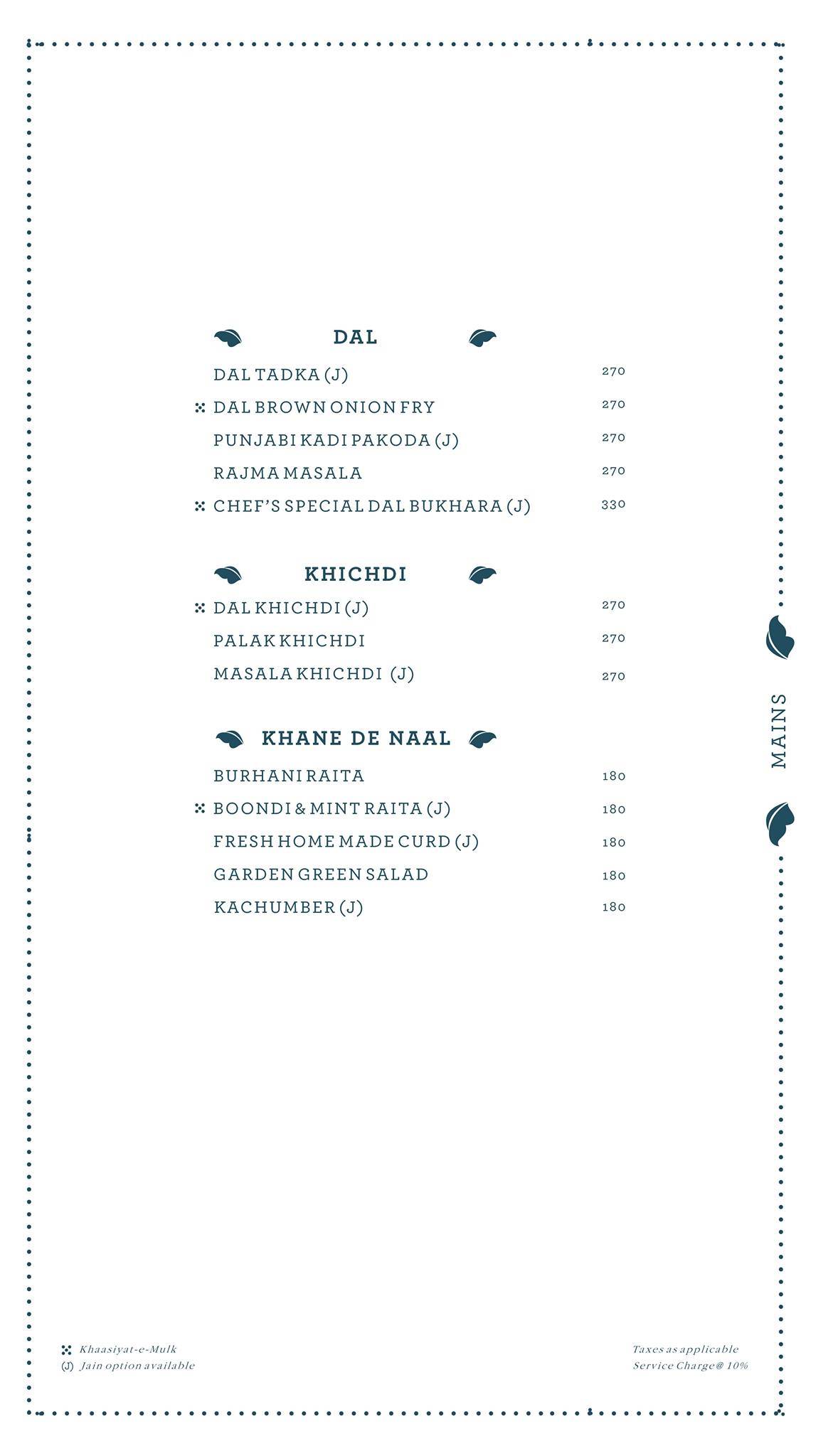 Mulk menu