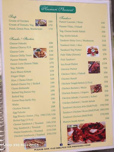 The Bay View menu