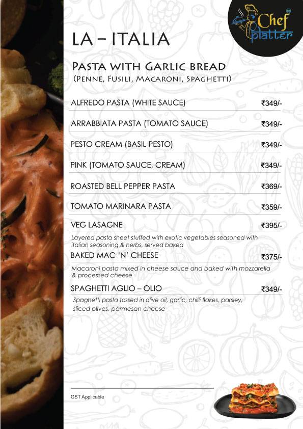 Chef Platter Bandra's Veg Family Restaurant menu