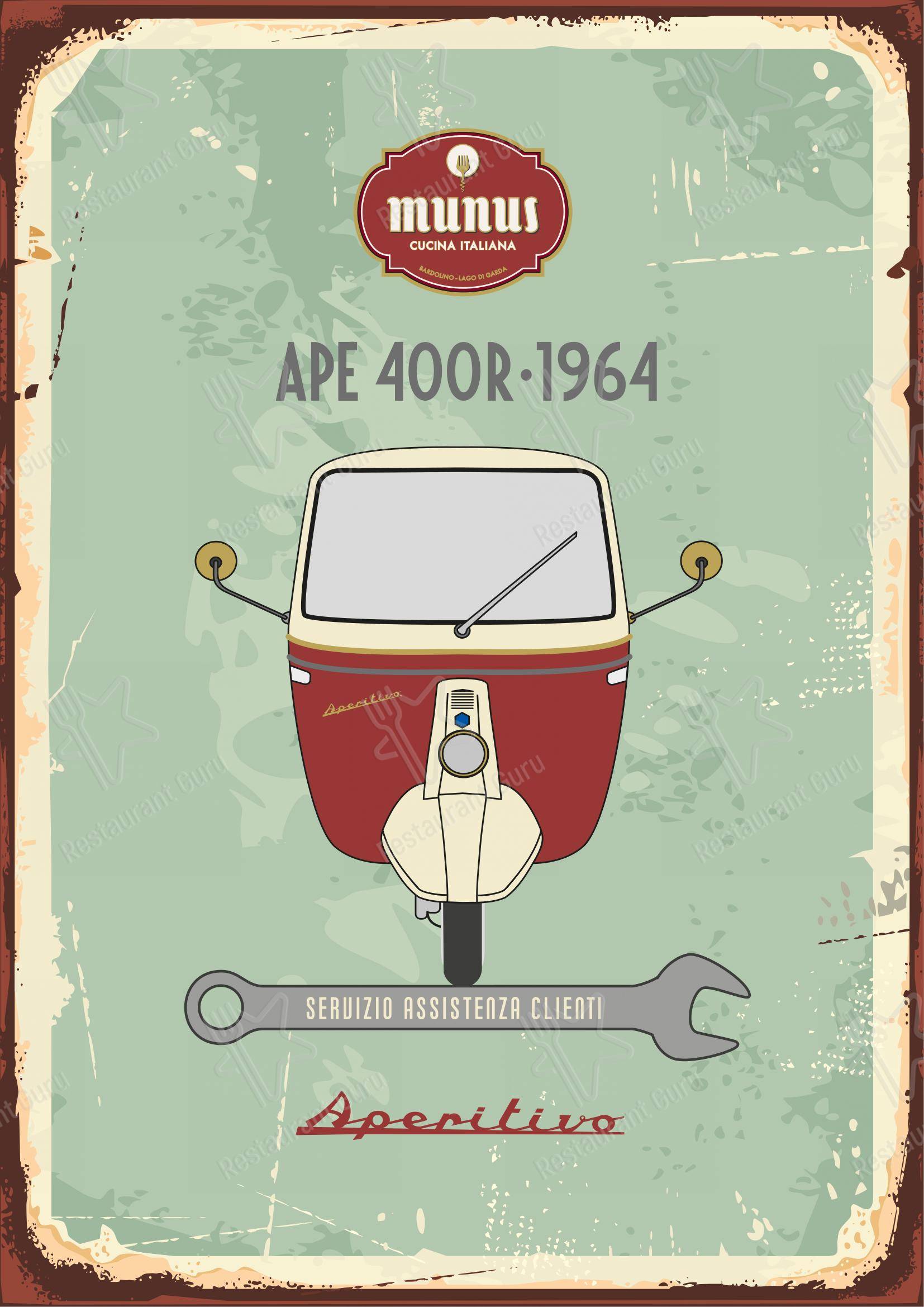 Menu per Munus in Bardolino