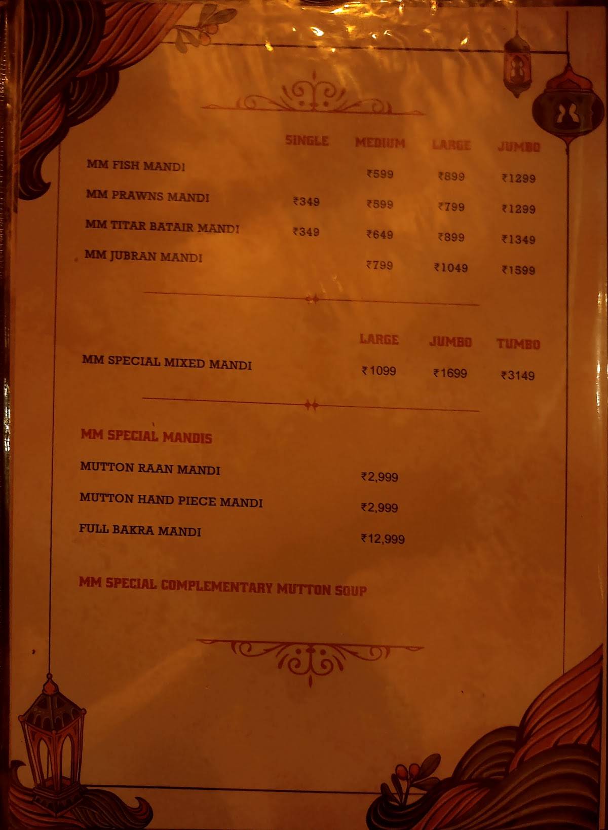 Muskan Mandi menu