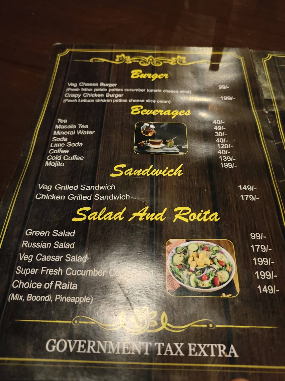Mutant bar&Cafe menu