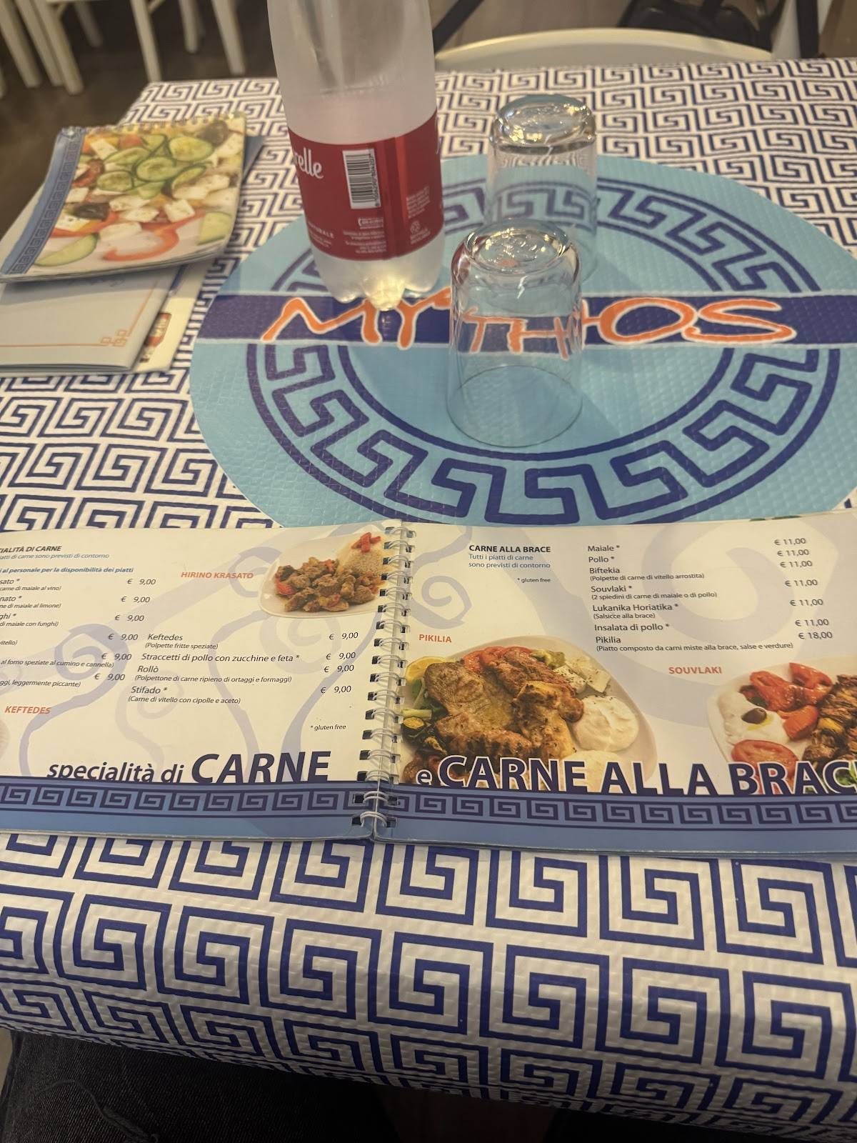 Menu di Mythos 