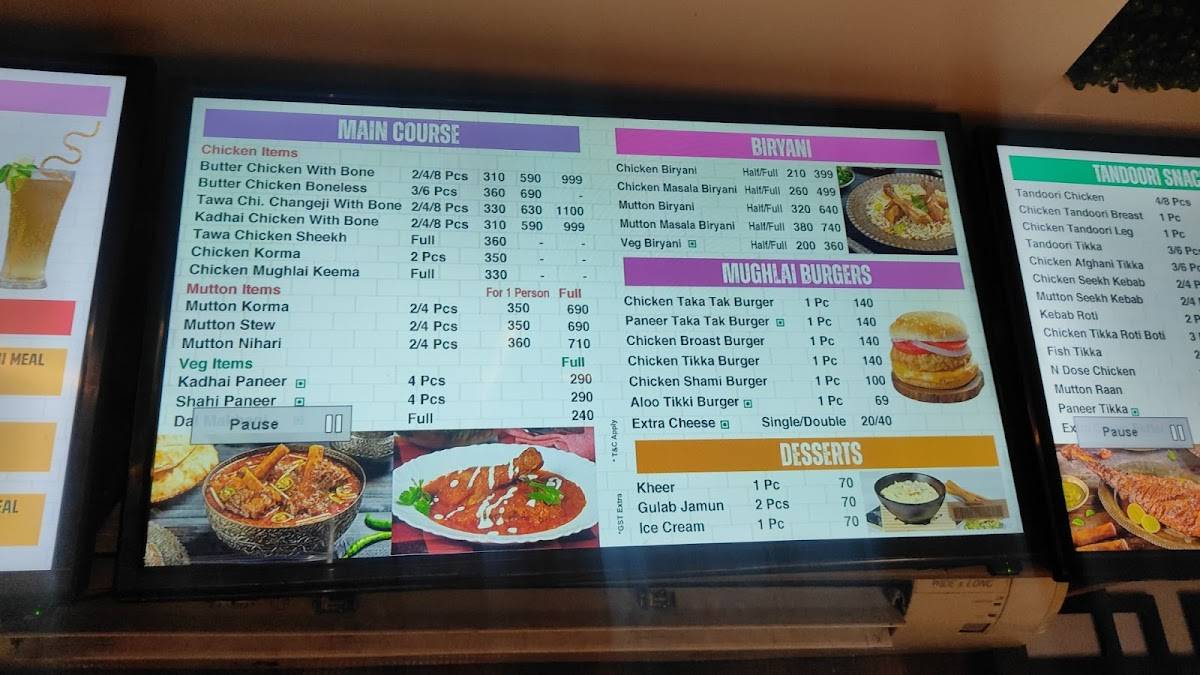 NAZEER FOODS menu