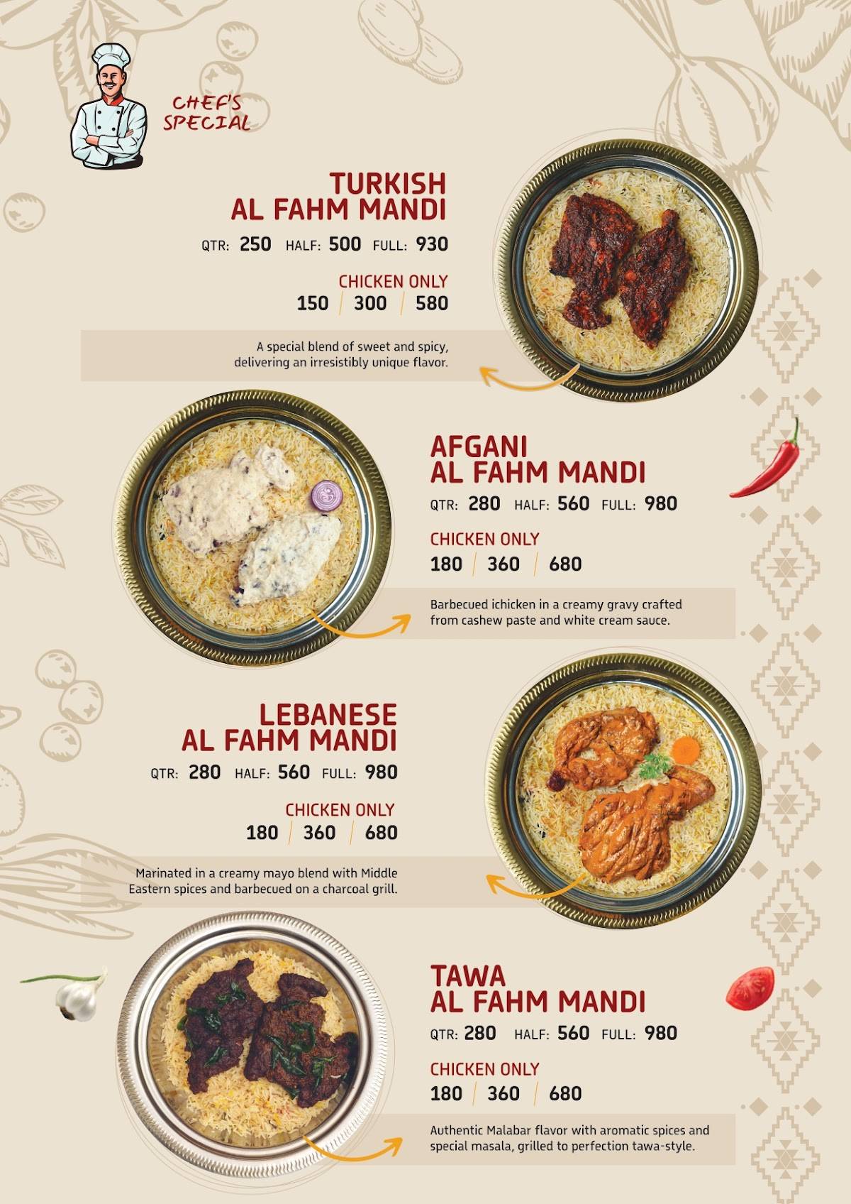 Nahdi Mandi Restaurant menu