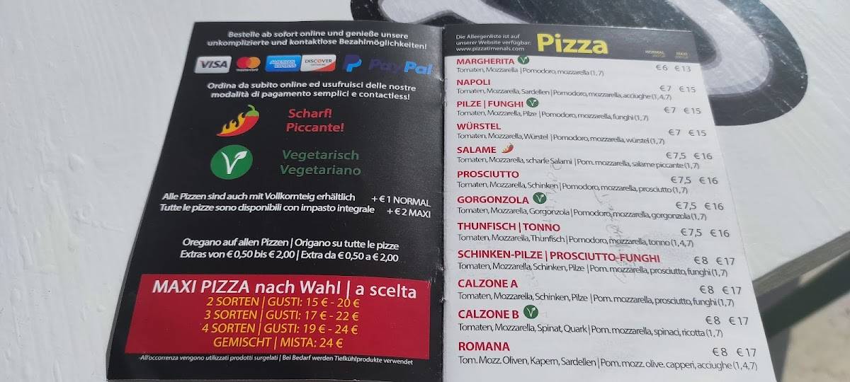 Menu di PIZZA TIME NALLES 