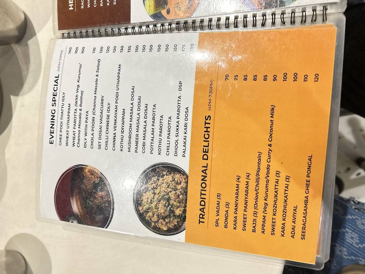 Namma Veedu Vasanta Bhavan menu