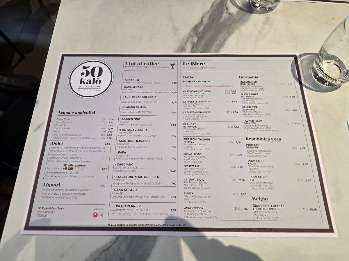 Menu di 50 Kalò 