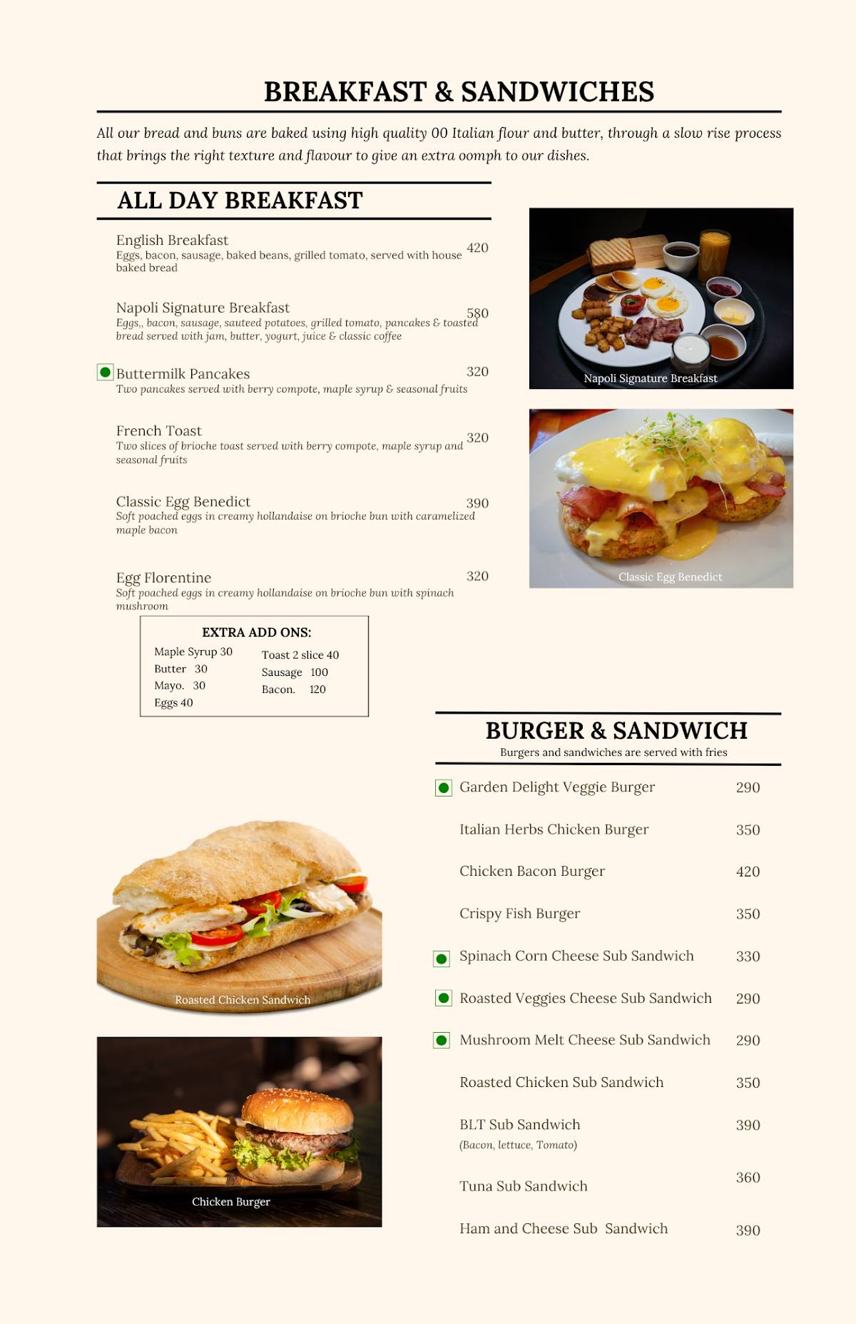 Napoli menu
