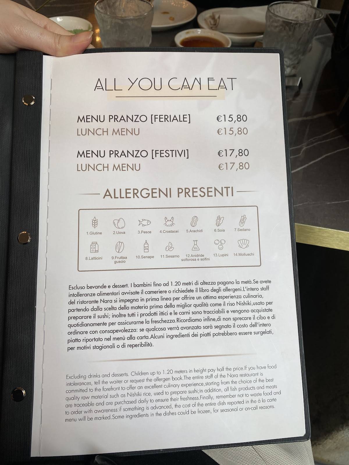 Menu di NARA Sushi Restaurant 