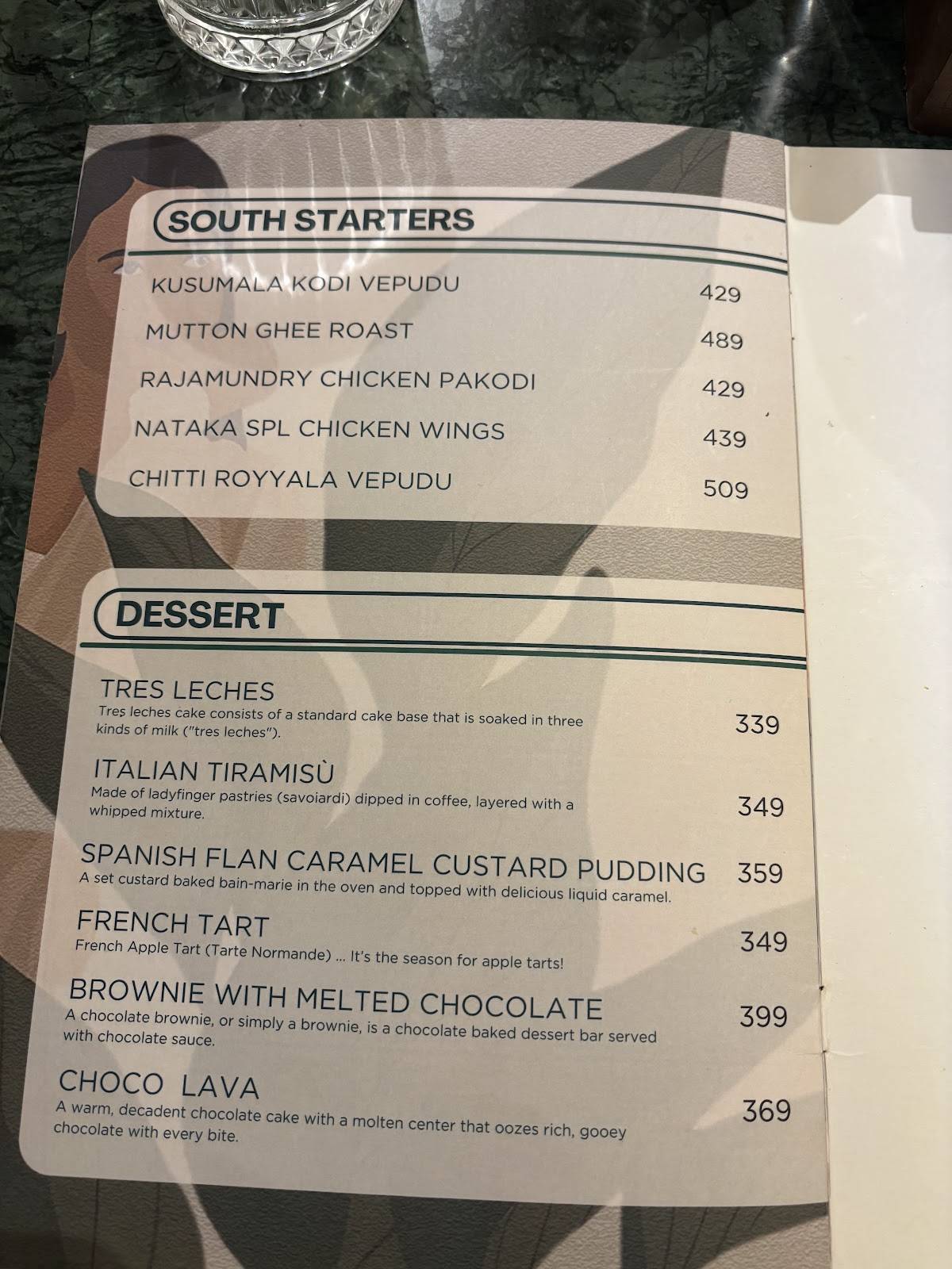 Nataka Kitchen & Cafe menu