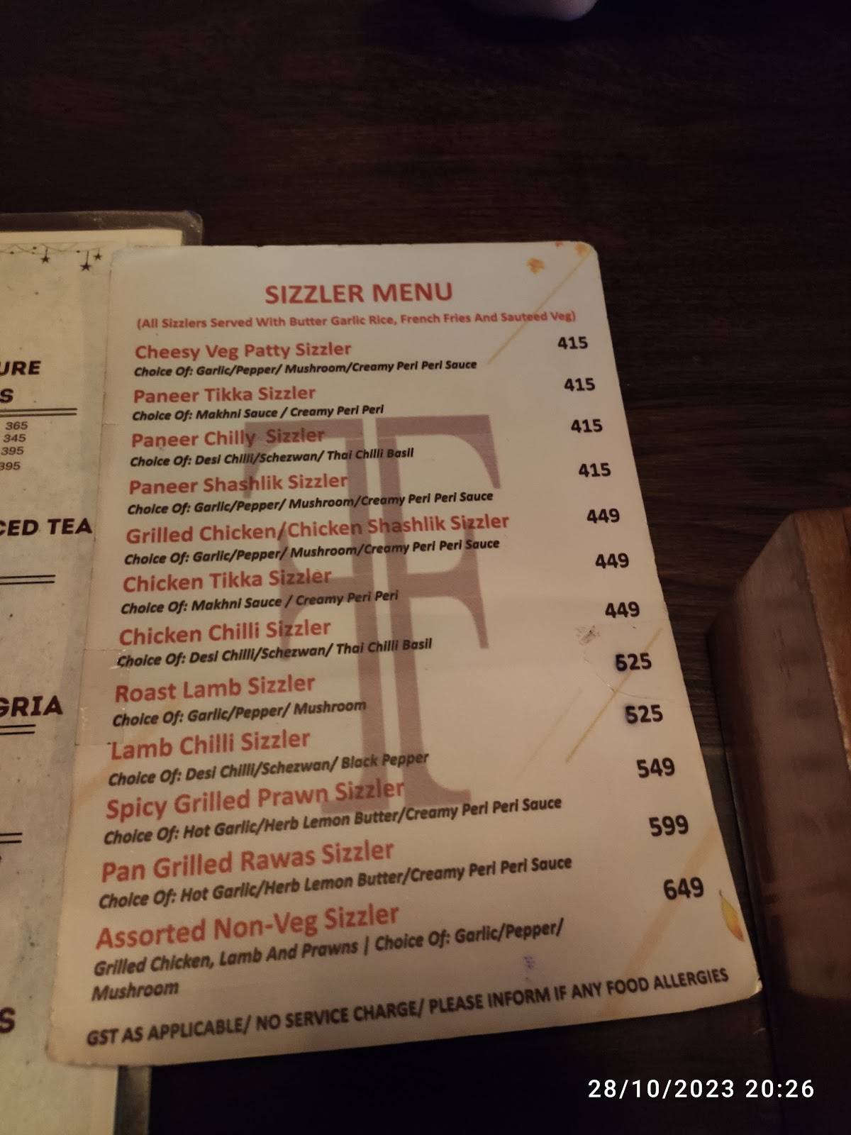 Menu at The Food Foundry, Navi Mumbai