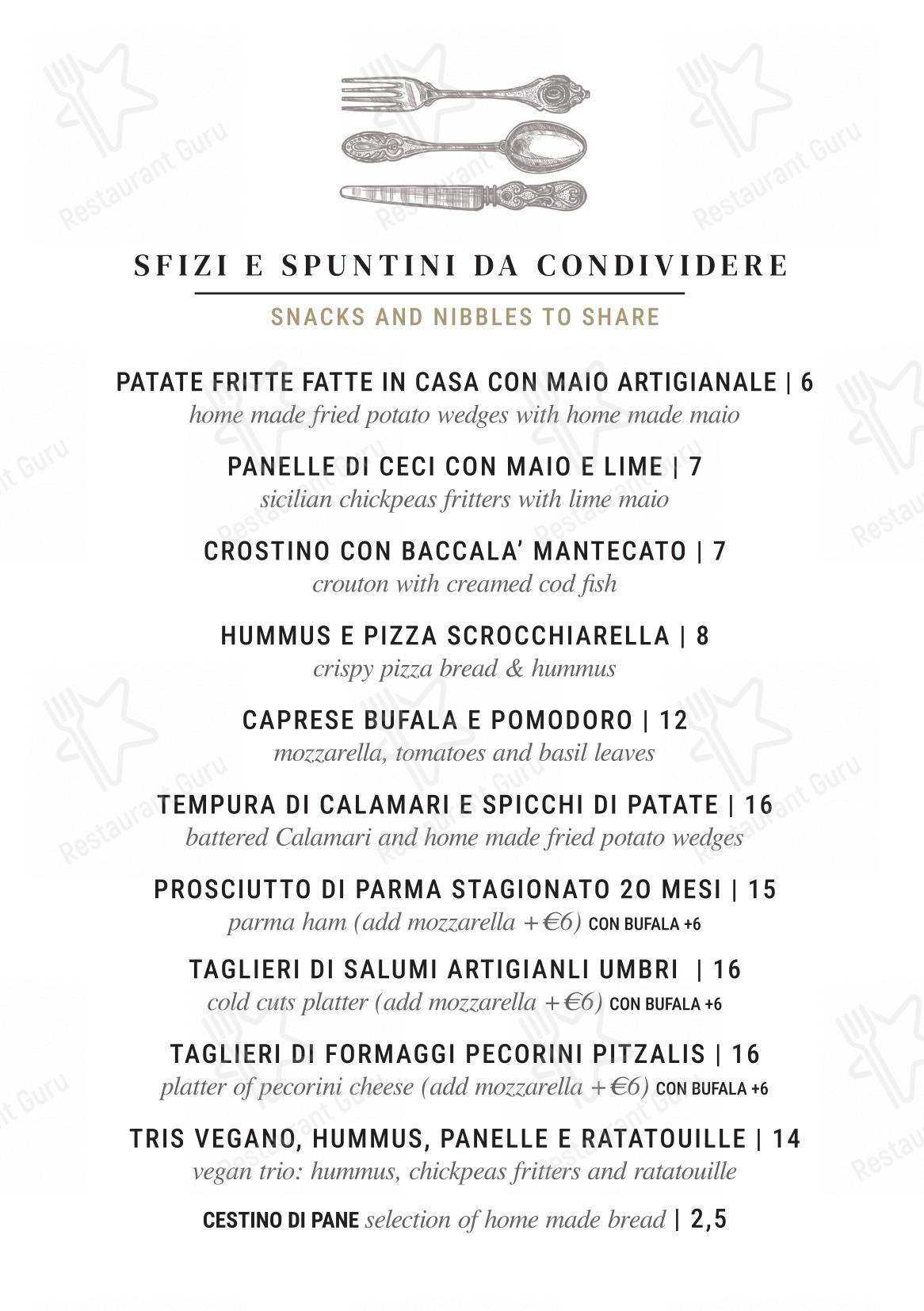 Necci dal 1924 in Roma - Крафт меню