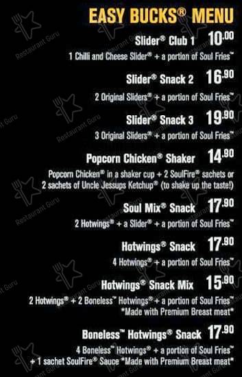 Menu de Chicken Licken