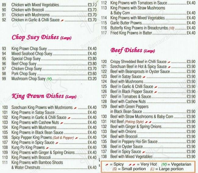 New Beijing Takeaway menu