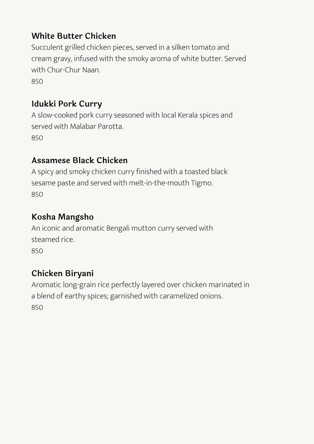 Cafe Lota menu