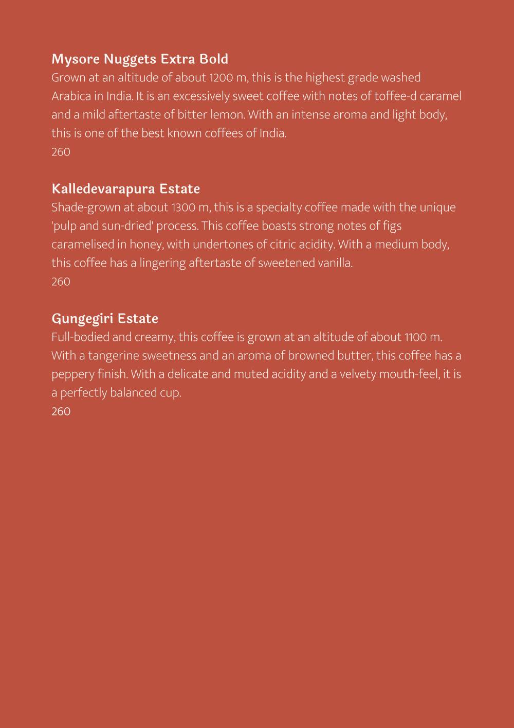 Cafe Lota menu