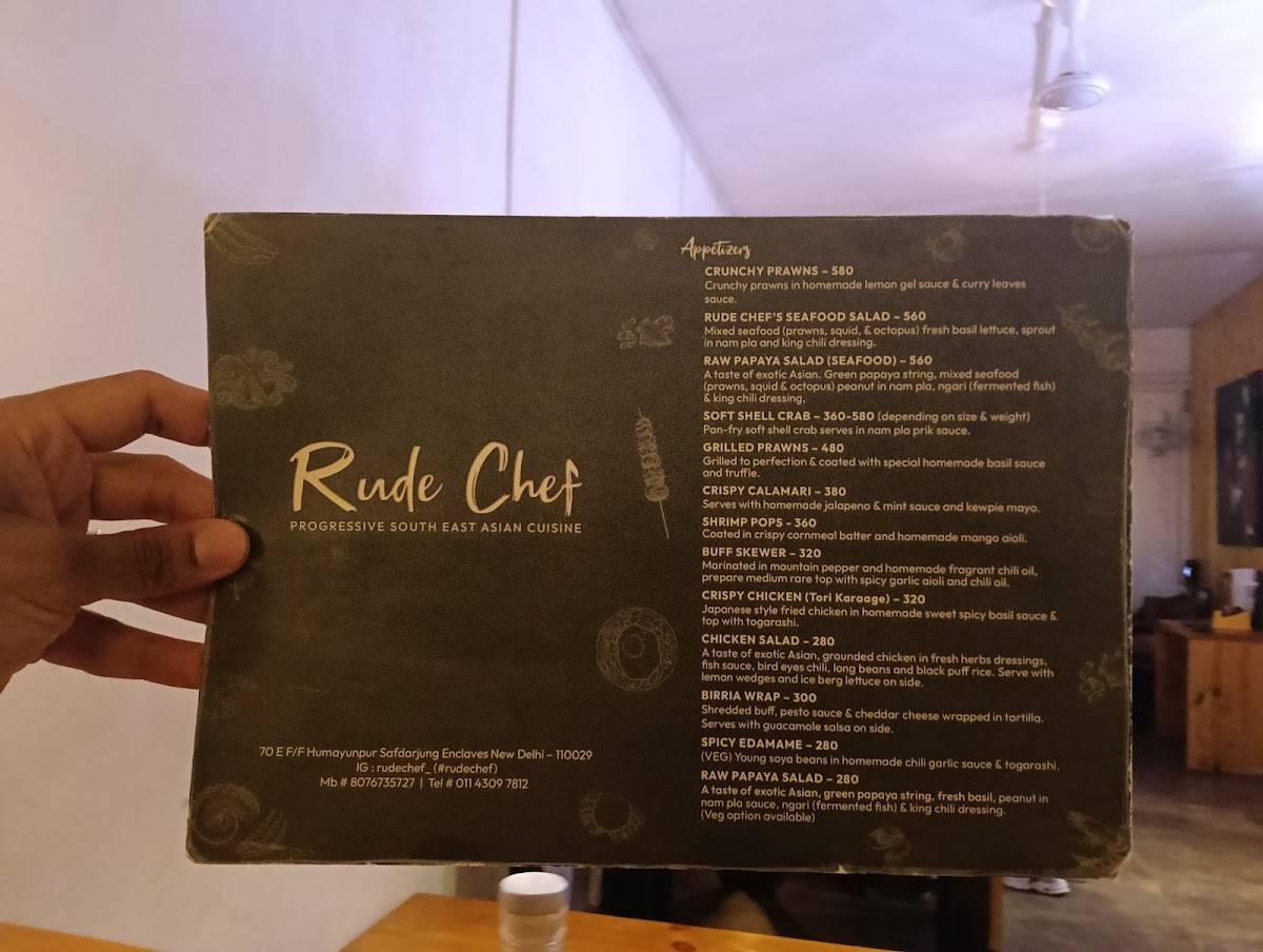 Rude chef menu
