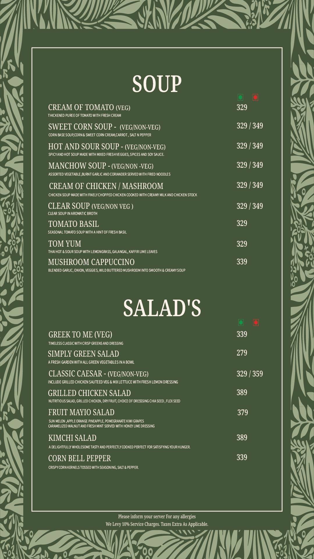 The laalten menu