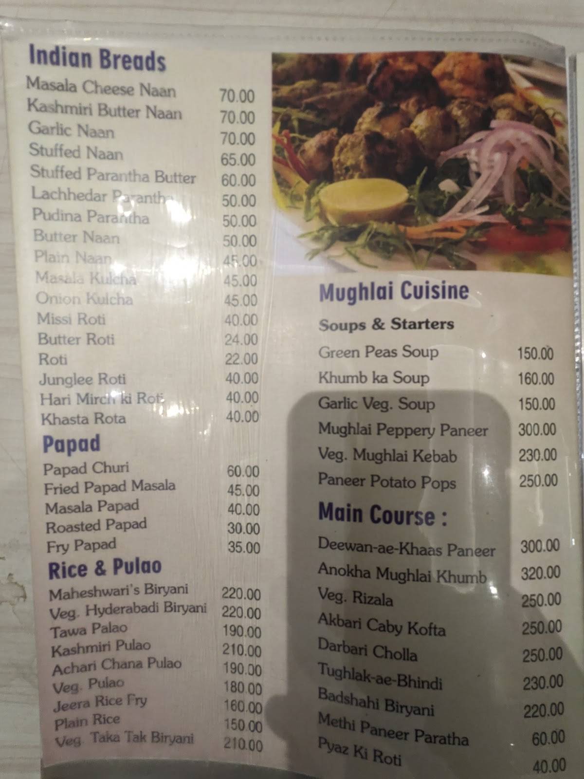 New Maheshwari Restaurant menu