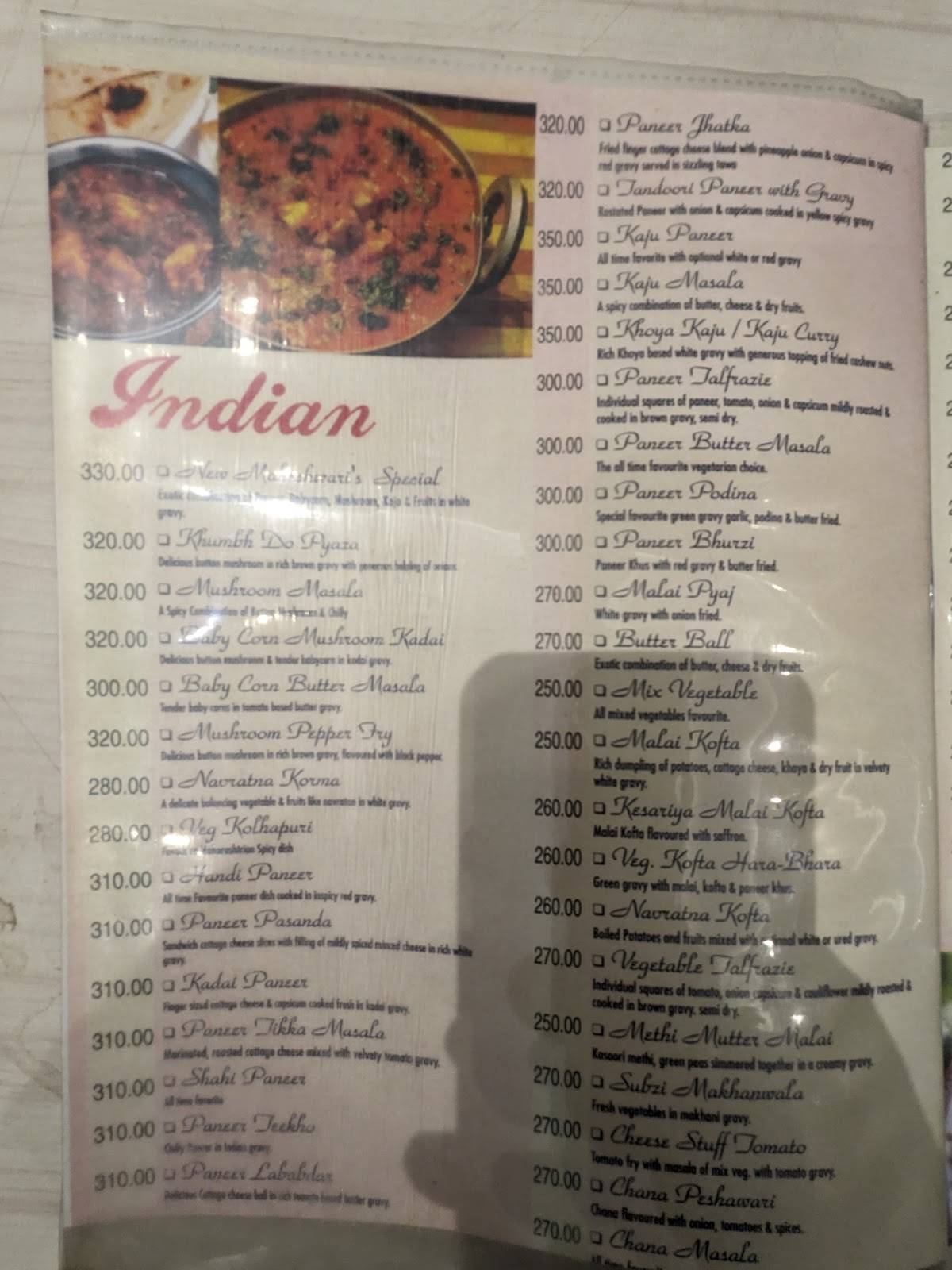 New Maheshwari Restaurant menu