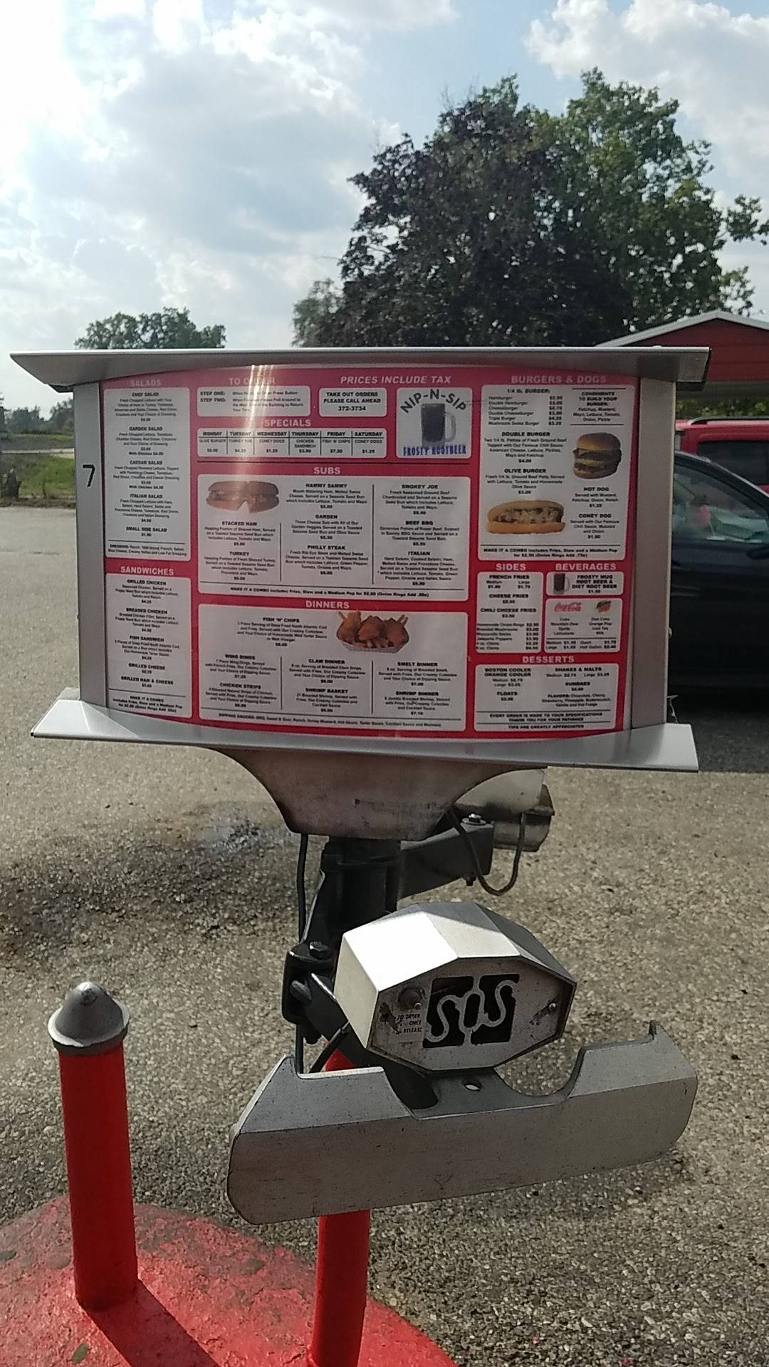 Menu at Nip N Sip Drive In restaurant, Lansing, N East St