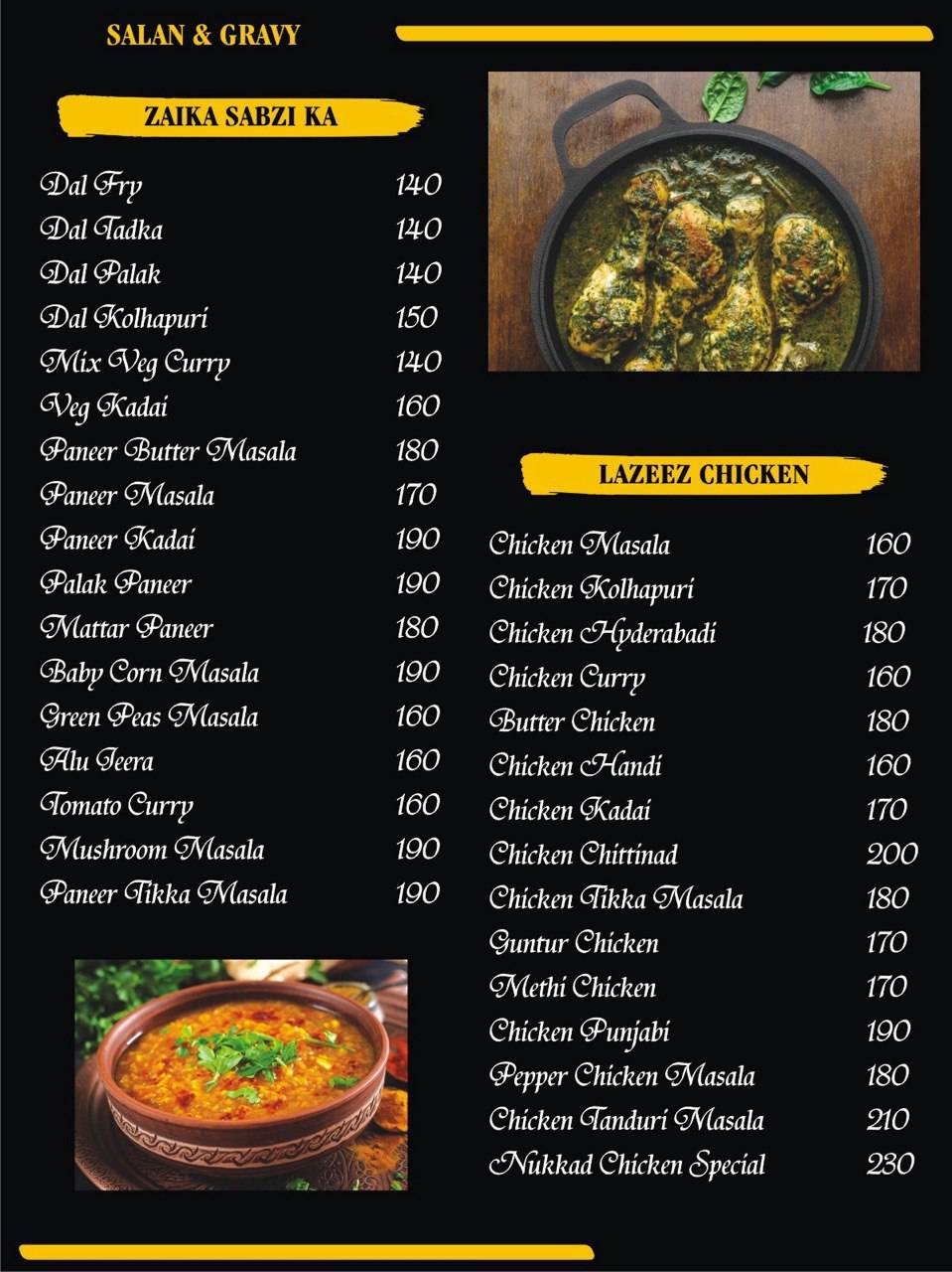 Nukkad Restaurant menu