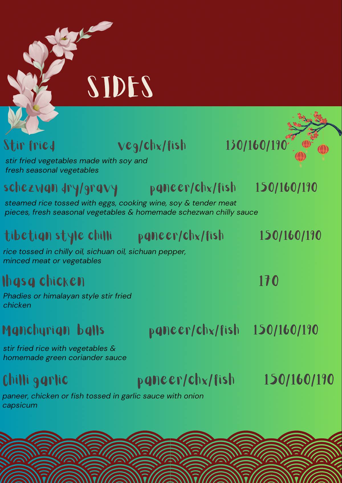 Number 18 - The Asian Story menu