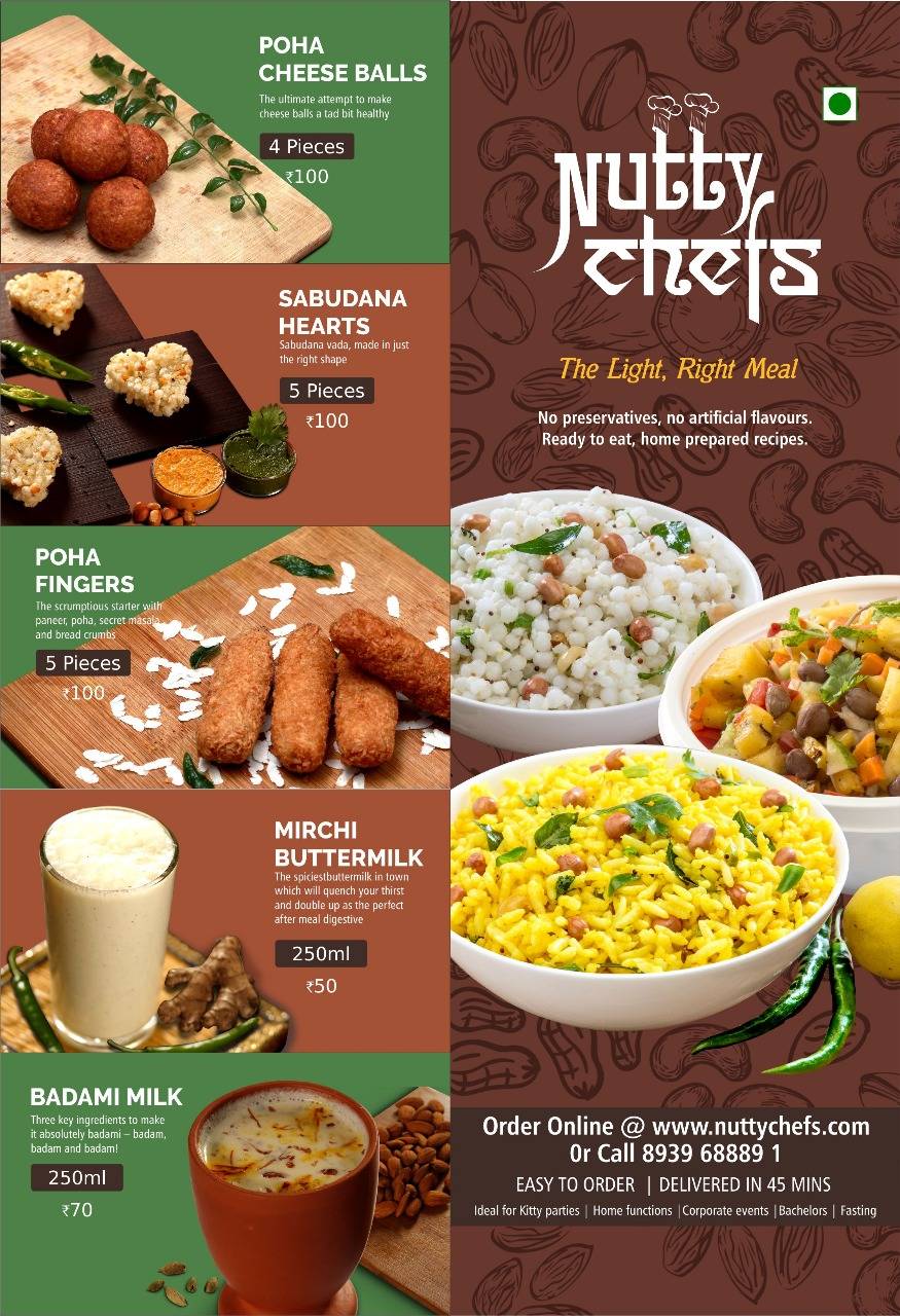 Nutty Chefs menu
