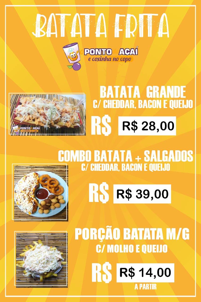 O Poto do Açaí cardápio