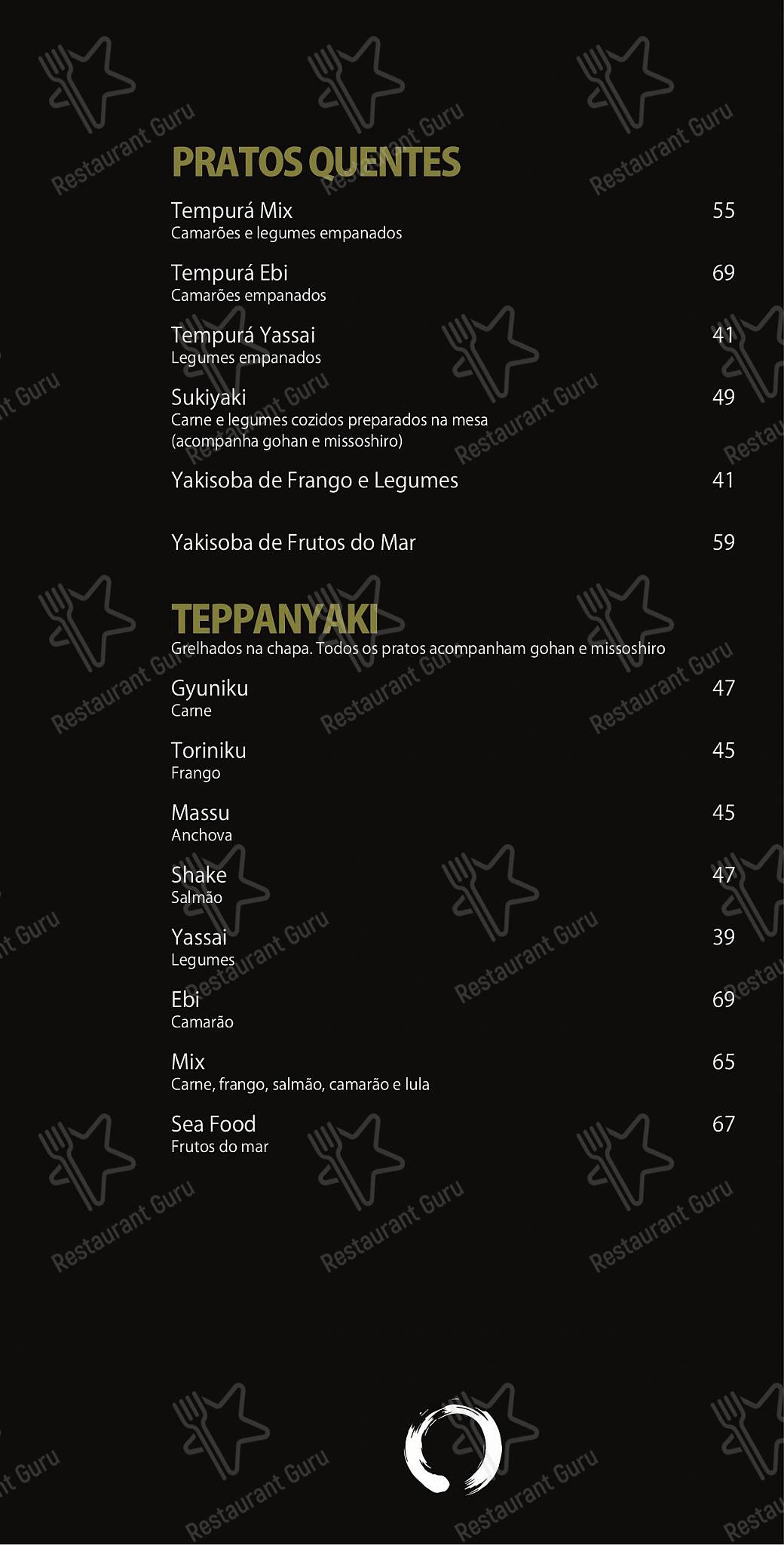 OGURU Sushi & Bar - Itaim menu - refeições e bebidas