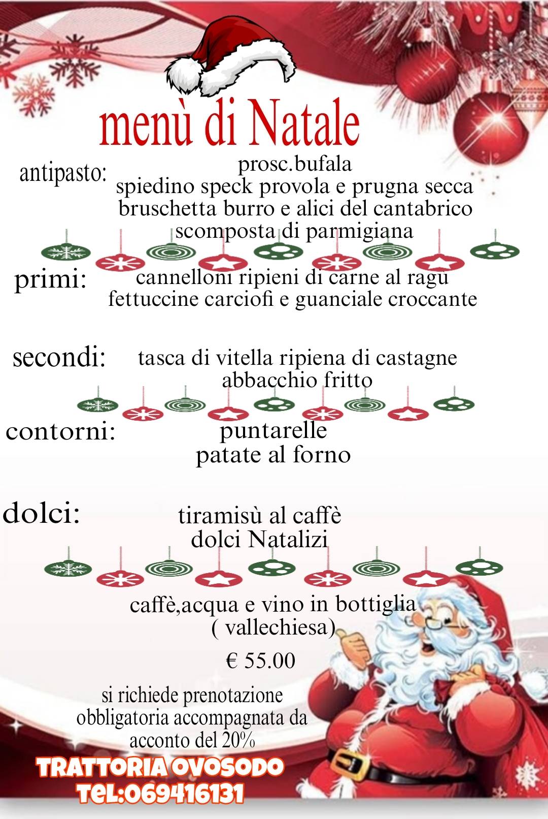Menu di OVOSODO TRATTORIA PINSERIA 