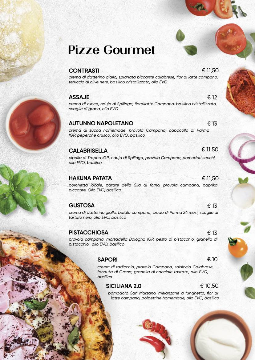 Menu di Pizzeria Ohimá Scalea 