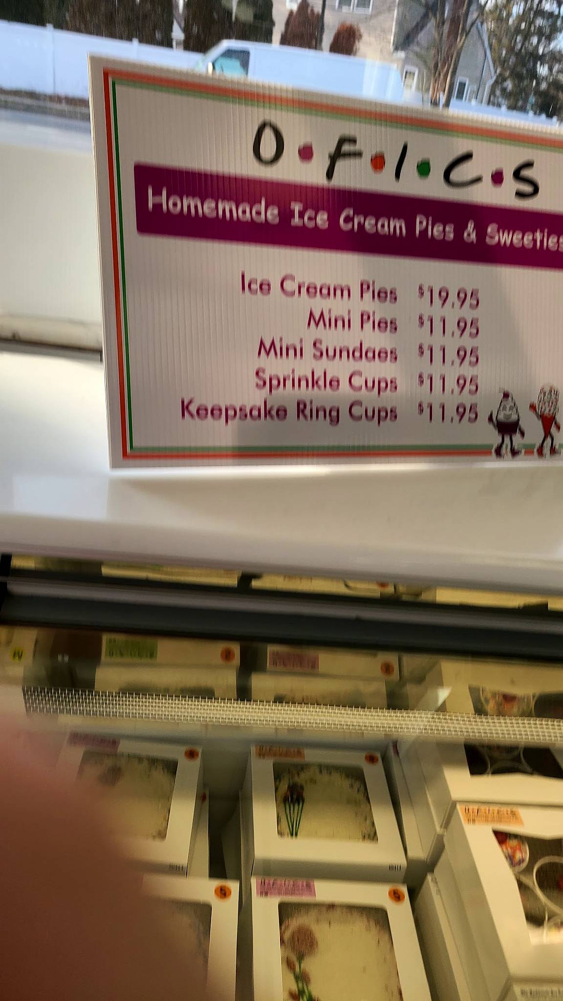 Menu at Old Fashioned Ice Cream, West Babylon