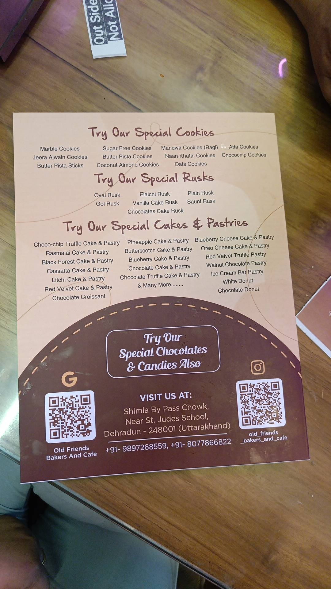 Old Friends Bakers and Cafe / 100 % Eggless / Best Bakery / Customized Cakes / Cake Shop menu