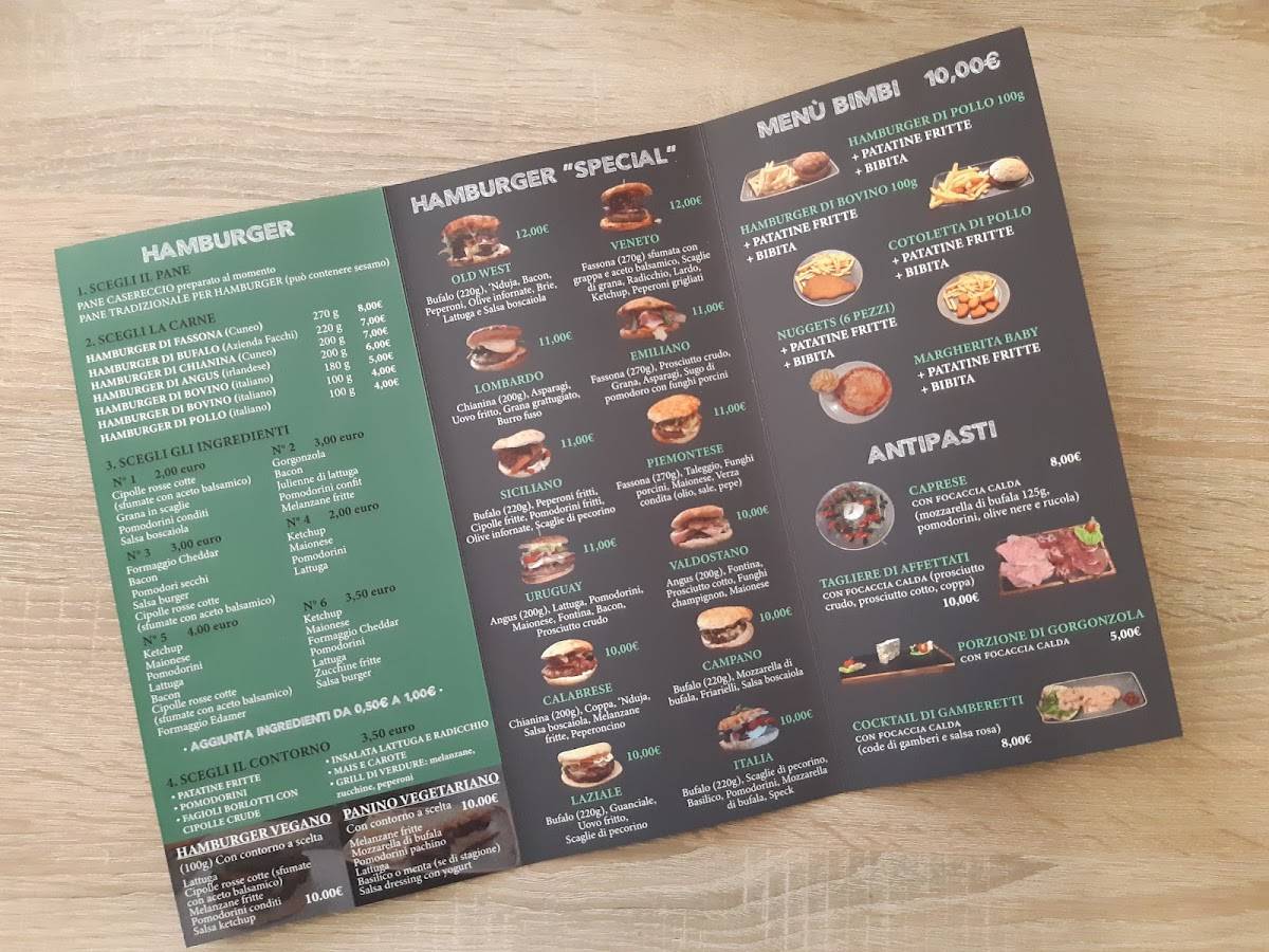 Menu di Old West Cameri 