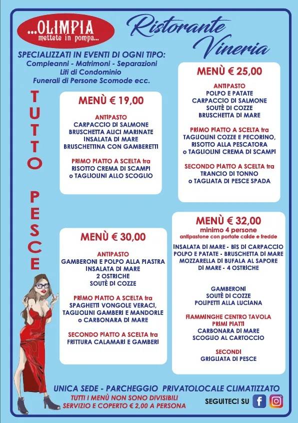 Menu di Olimpia mettete in pompa Ristorante-Vinoteca 