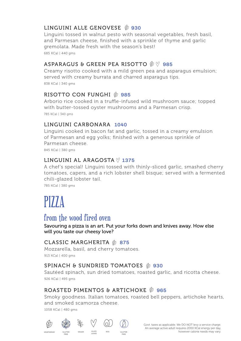 Olive Beach menu