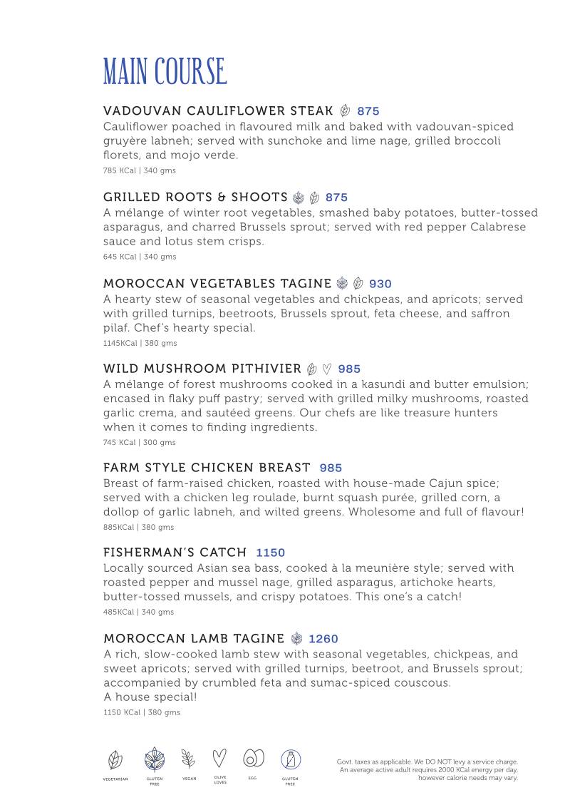 Olive Beach menu