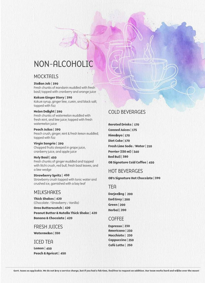 Olive Bistro menu