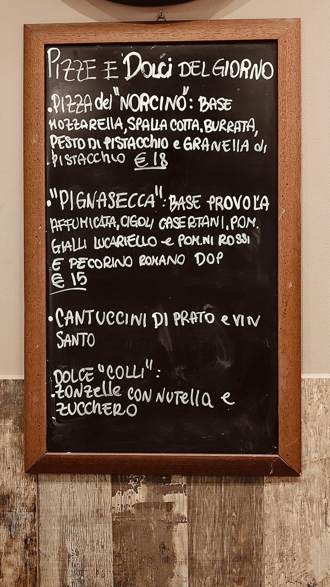 Menu di Oltrepizza 