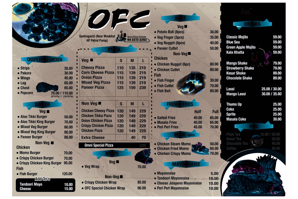 Omni Fried Chicken (OFC) menu