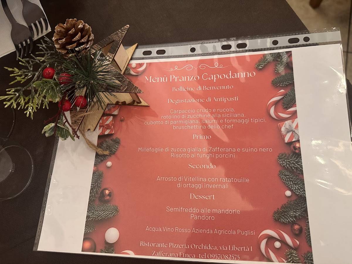 Menu di Orchidea ristorante pizzeria 