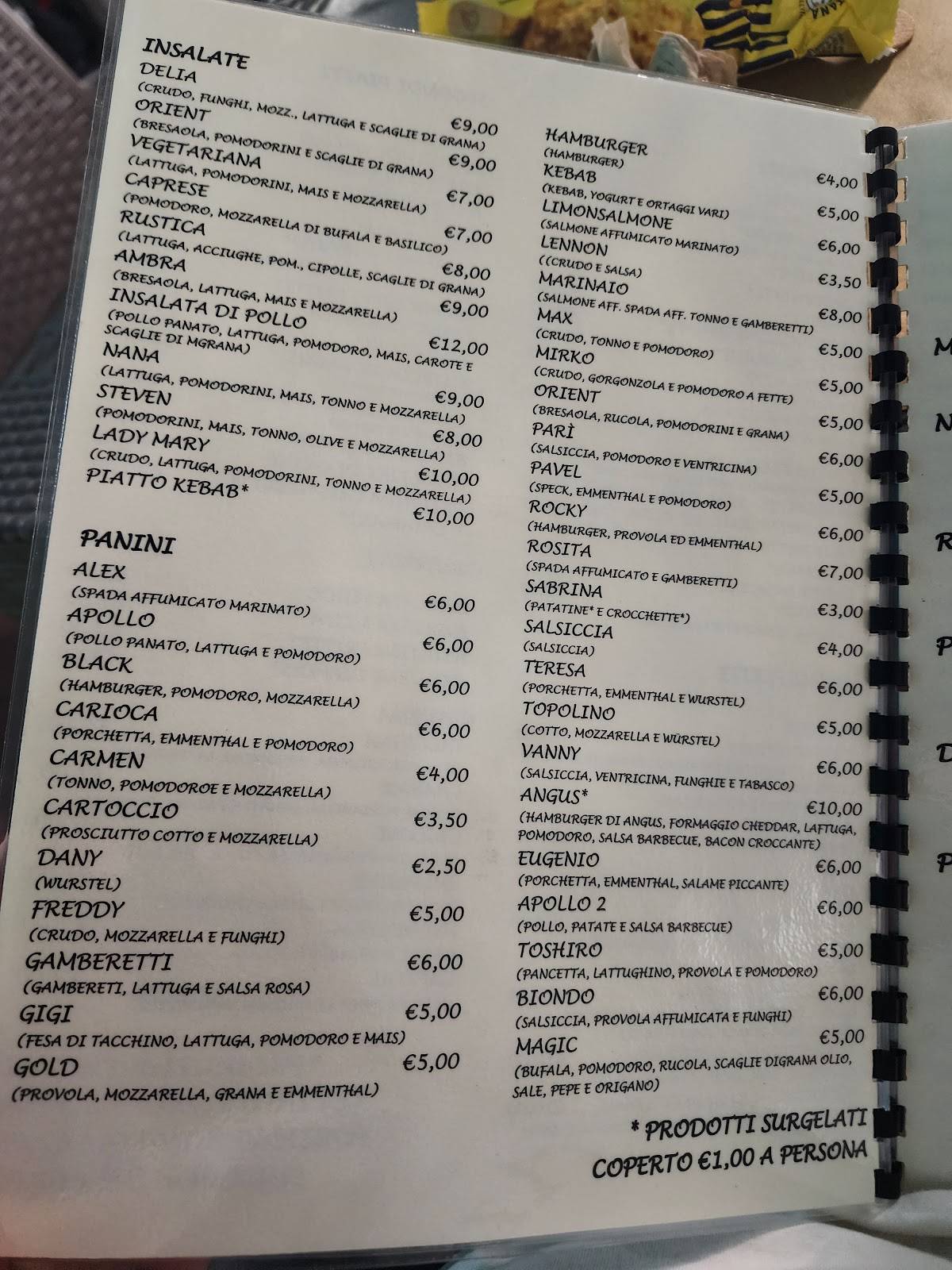 Menu di Orient Express 