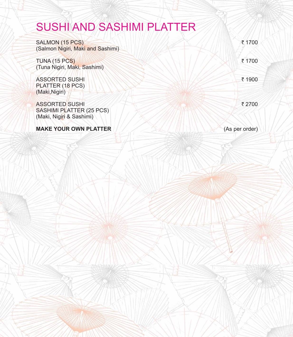 Origami Japanese & Korean Restaurant menu